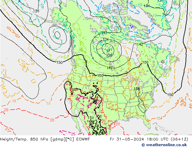 Z500/Rain (+SLP)/Z850 ECMWF ven 31.05.2024 18 UTC