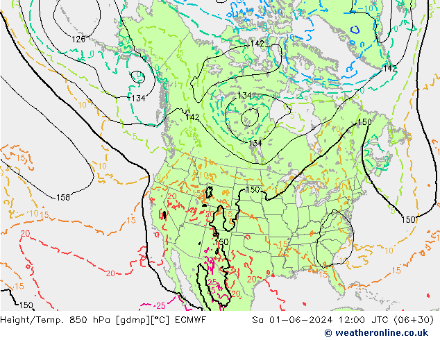 Z500/Rain (+SLP)/Z850 ECMWF Sáb 01.06.2024 12 UTC