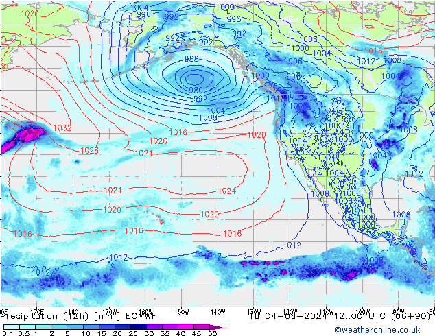 Yağış (12h) ECMWF Sa 04.06.2024 00 UTC