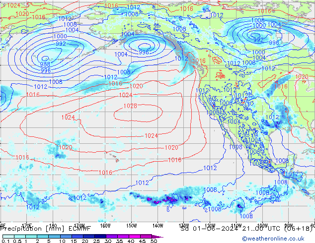 Neerslag ECMWF za 01.06.2024 00 UTC