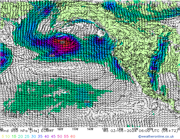 Vento 950 hPa ECMWF Seg 03.06.2024 06 UTC