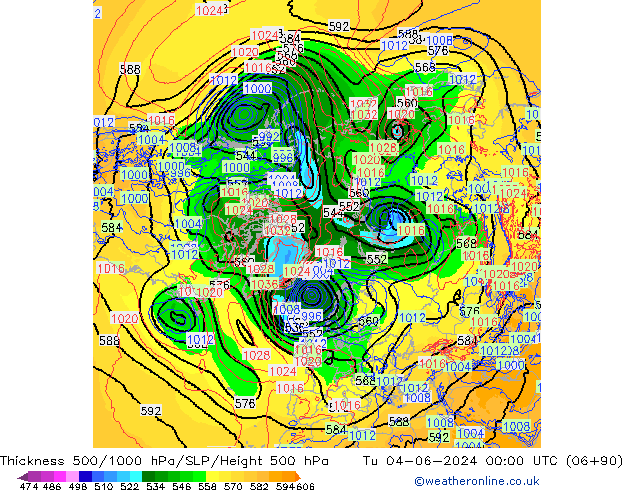 Thck 500-1000hPa ECMWF Út 04.06.2024 00 UTC