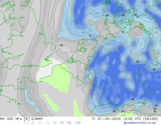 RH 300 hPa ECMWF  31.05.2024 12 UTC