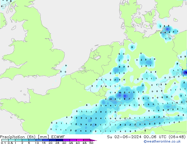 Z500/Rain (+SLP)/Z850 ECMWF Dom 02.06.2024 06 UTC