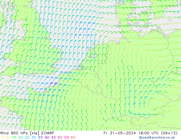 Wind 850 hPa ECMWF vr 31.05.2024 18 UTC