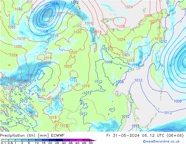 Z500/Rain (+SLP)/Z850 ECMWF ven 31.05.2024 12 UTC