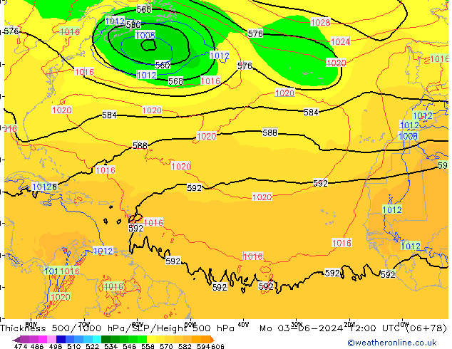 Thck 500-1000hPa ECMWF pon. 03.06.2024 12 UTC