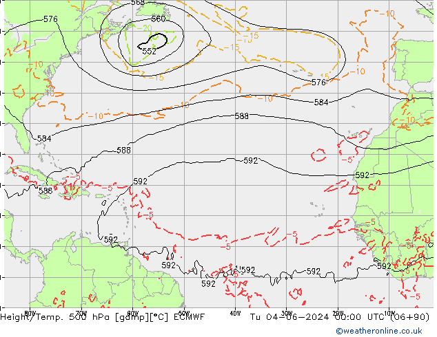 Z500/Rain (+SLP)/Z850 ECMWF Di 04.06.2024 00 UTC