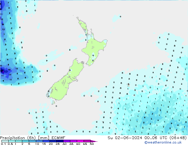 Z500/Rain (+SLP)/Z850 ECMWF Dom 02.06.2024 06 UTC