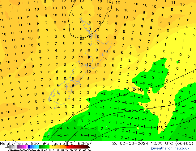 Z500/Rain (+SLP)/Z850 ECMWF Su 02.06.2024 18 UTC