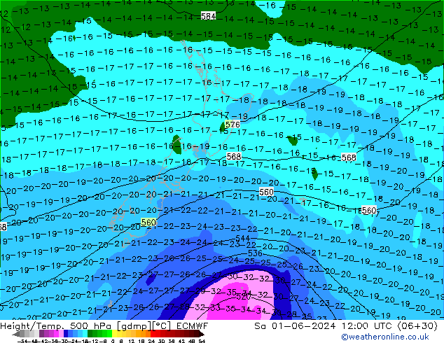 Z500/Rain (+SLP)/Z850 ECMWF  01.06.2024 12 UTC