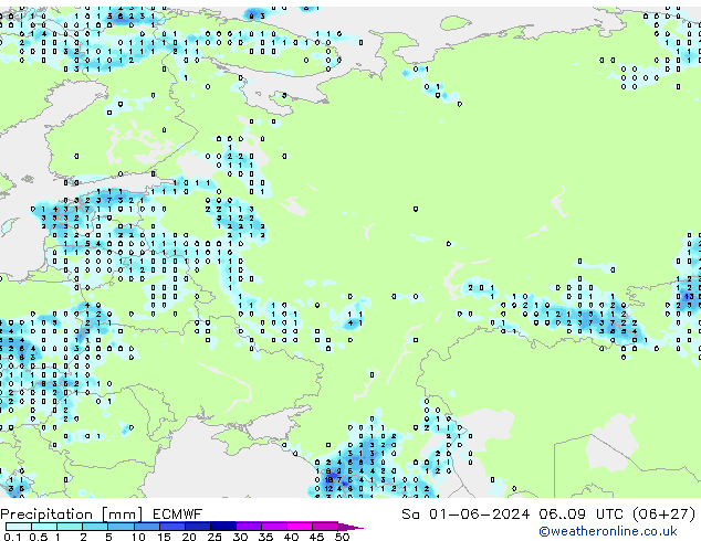Niederschlag ECMWF Sa 01.06.2024 09 UTC