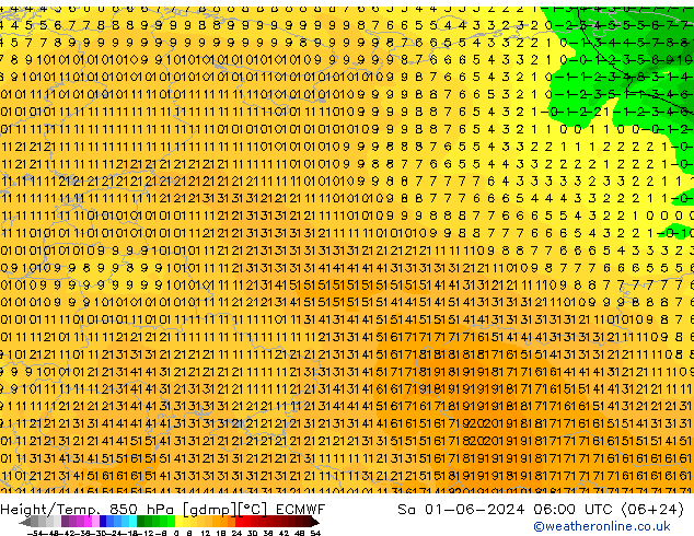 Z500/Rain (+SLP)/Z850 ECMWF sam 01.06.2024 06 UTC