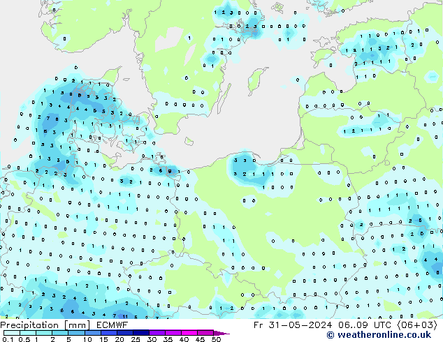 Precipitation ECMWF Fr 31.05.2024 09 UTC