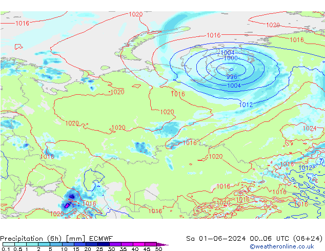 Z500/Rain (+SLP)/Z850 ECMWF Sa 01.06.2024 06 UTC