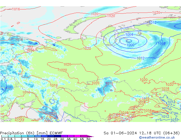 Z500/Rain (+SLP)/Z850 ECMWF sab 01.06.2024 18 UTC