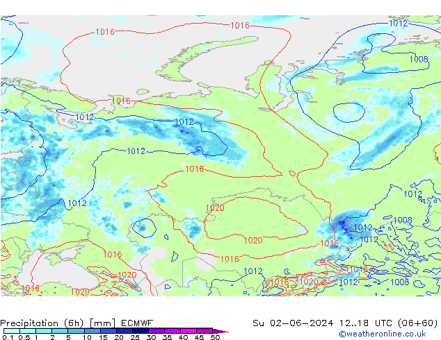 Z500/Yağmur (+YB)/Z850 ECMWF Paz 02.06.2024 18 UTC