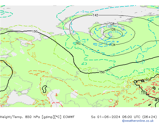 Z500/Rain (+SLP)/Z850 ECMWF so. 01.06.2024 06 UTC