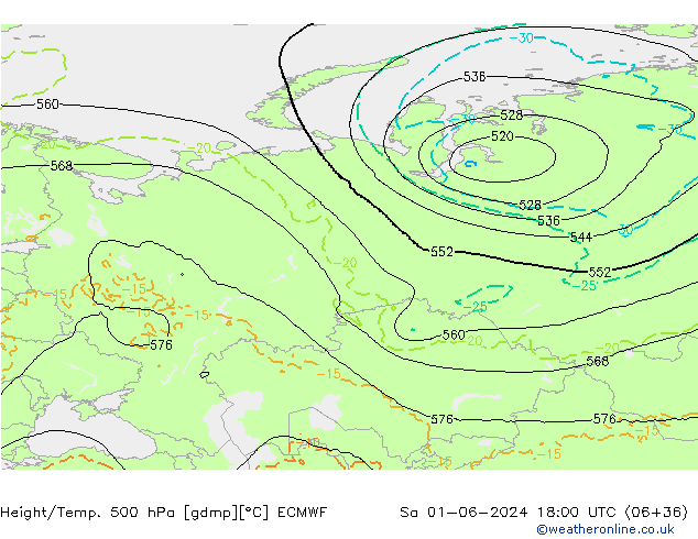 Z500/Rain (+SLP)/Z850 ECMWF sab 01.06.2024 18 UTC