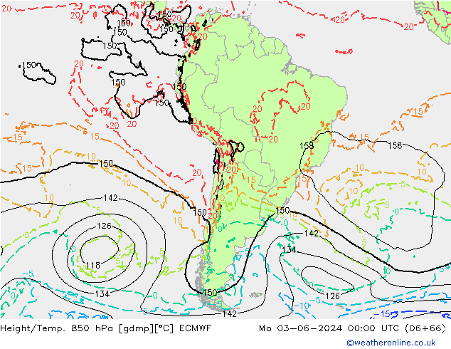 Z500/Rain (+SLP)/Z850 ECMWF lun 03.06.2024 00 UTC