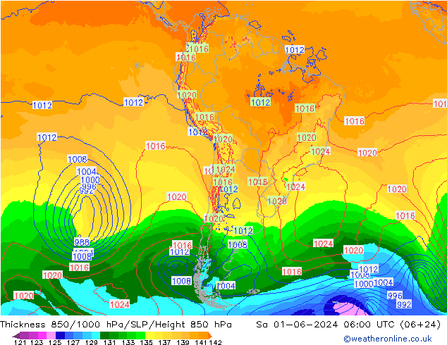 Thck 850-1000 hPa ECMWF Sáb 01.06.2024 06 UTC