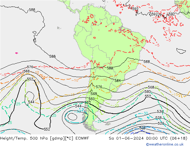Z500/Rain (+SLP)/Z850 ECMWF Sa 01.06.2024 00 UTC