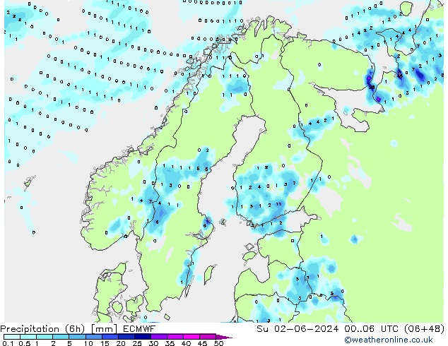 Z500/Rain (+SLP)/Z850 ECMWF dim 02.06.2024 06 UTC