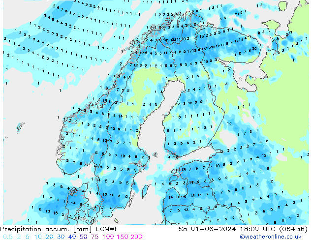 Totale neerslag ECMWF za 01.06.2024 18 UTC