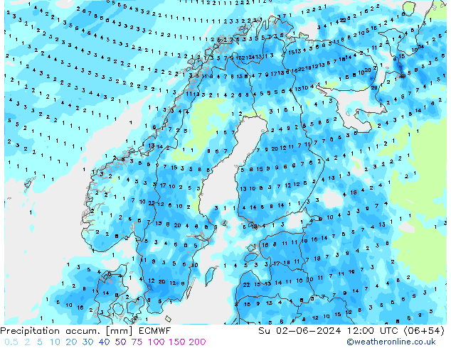 Précipitation accum. ECMWF dim 02.06.2024 12 UTC