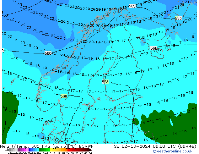 Z500/Rain (+SLP)/Z850 ECMWF dim 02.06.2024 06 UTC