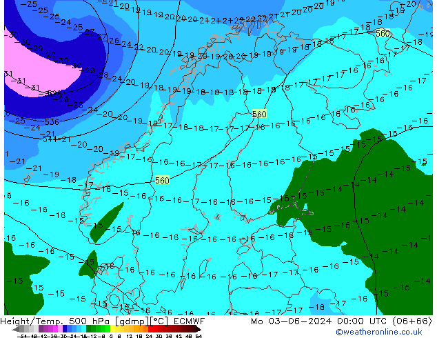 Z500/Regen(+SLP)/Z850 ECMWF ma 03.06.2024 00 UTC