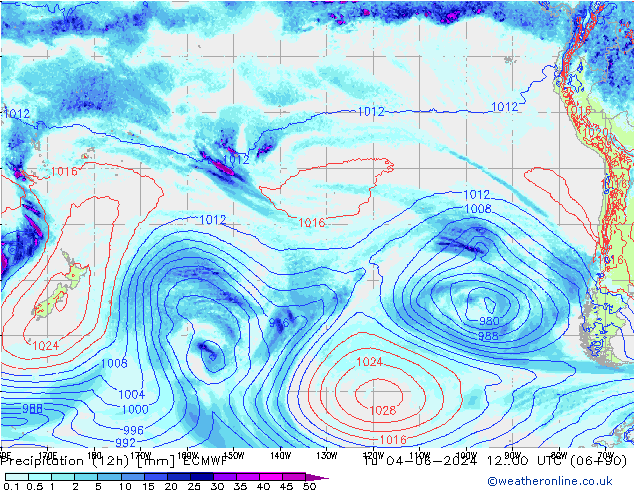 Precipitation (12h) ECMWF Tu 04.06.2024 00 UTC