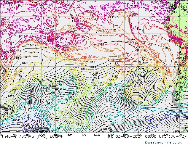 Theta-e 700hPa ECMWF Seg 03.06.2024 06 UTC