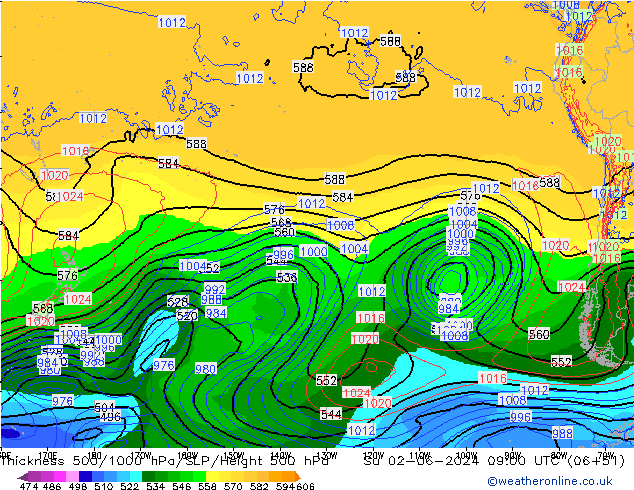 Thck 500-1000hPa ECMWF Dom 02.06.2024 09 UTC