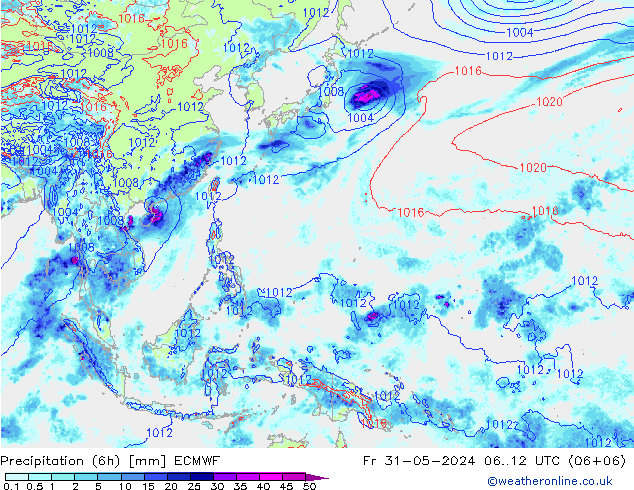Z500/Rain (+SLP)/Z850 ECMWF ven 31.05.2024 12 UTC