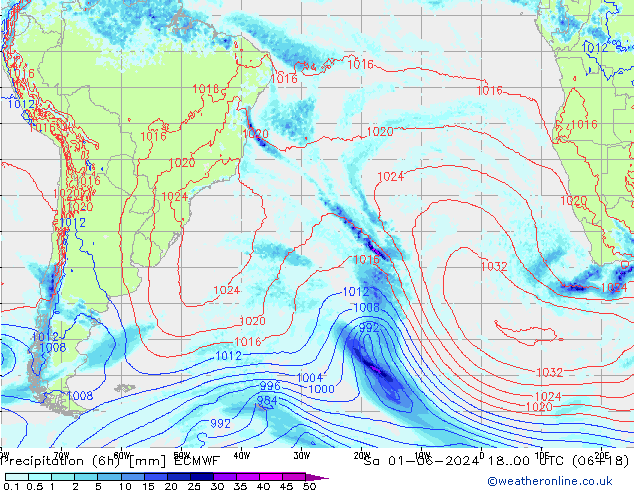 Z500/Rain (+SLP)/Z850 ECMWF Sa 01.06.2024 00 UTC