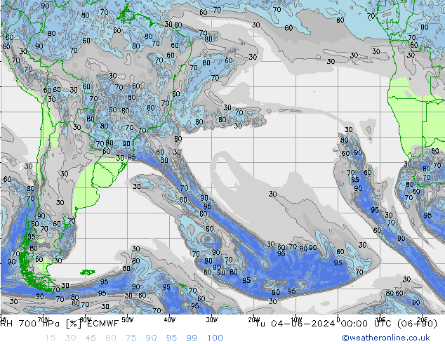 RV 700 hPa ECMWF di 04.06.2024 00 UTC