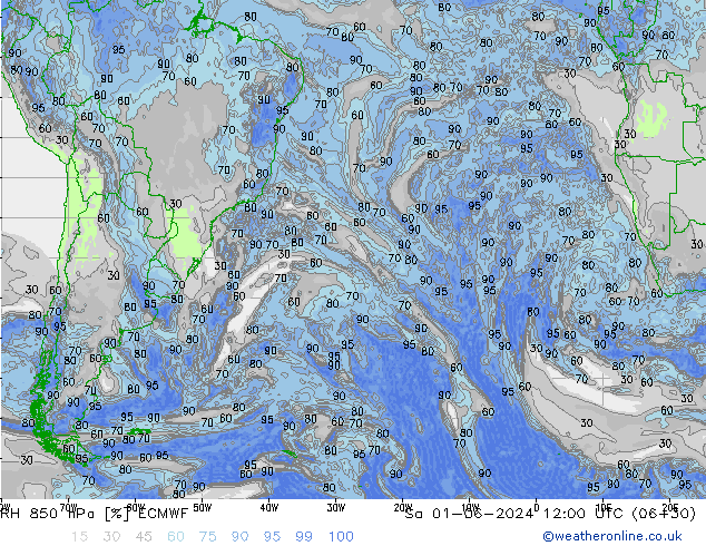 RH 850 hPa ECMWF So 01.06.2024 12 UTC