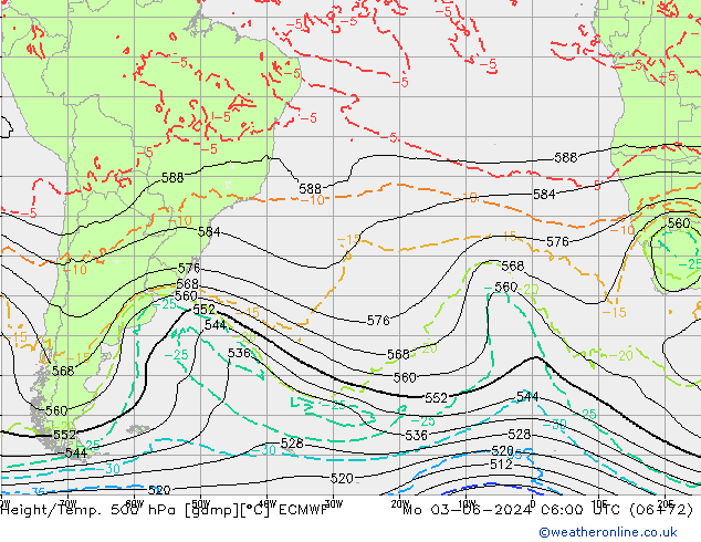 Z500/Rain (+SLP)/Z850 ECMWF  03.06.2024 06 UTC