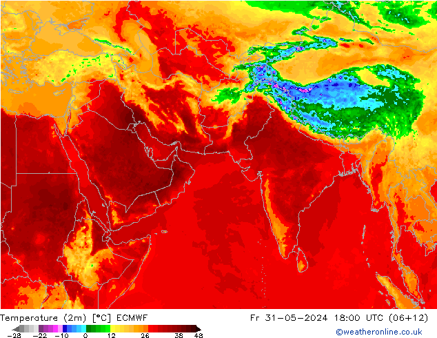 温度图 ECMWF 星期五 31.05.2024 18 UTC