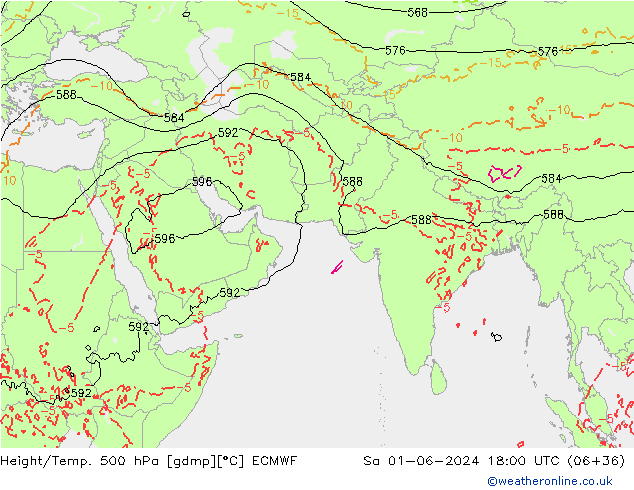 Z500/Rain (+SLP)/Z850 ECMWF Sa 01.06.2024 18 UTC