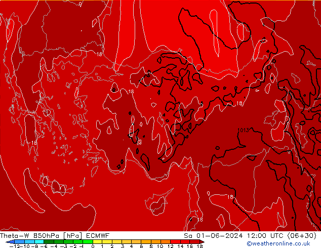 Theta-W 850hPa ECMWF Cts 01.06.2024 12 UTC