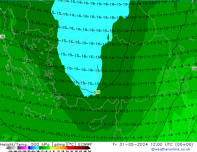 Z500/Rain (+SLP)/Z850 ECMWF пт 31.05.2024 12 UTC