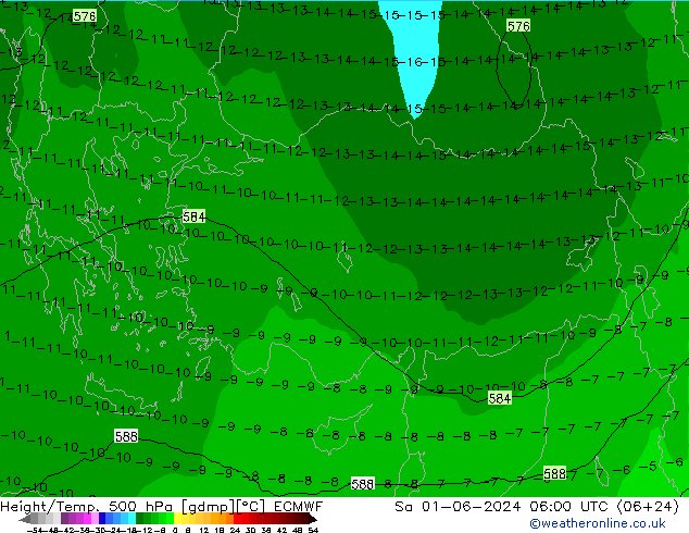 Z500/Yağmur (+YB)/Z850 ECMWF Cts 01.06.2024 06 UTC