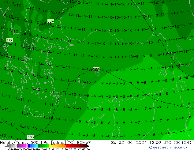 Z500/Rain (+SLP)/Z850 ECMWF Ne 02.06.2024 12 UTC