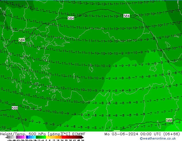 Z500/Regen(+SLP)/Z850 ECMWF ma 03.06.2024 00 UTC