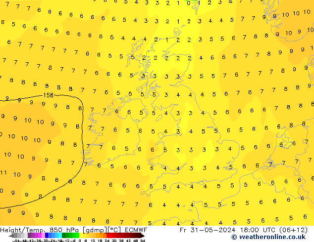 Z500/Rain (+SLP)/Z850 ECMWF Sex 31.05.2024 18 UTC