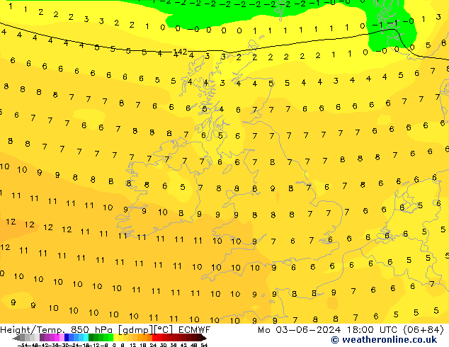 Z500/Rain (+SLP)/Z850 ECMWF lun 03.06.2024 18 UTC