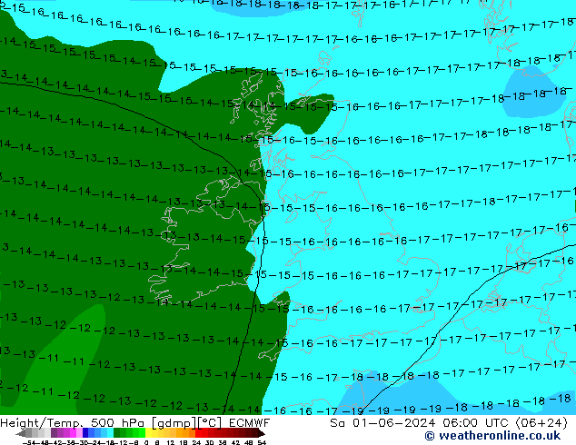 Z500/Rain (+SLP)/Z850 ECMWF so. 01.06.2024 06 UTC