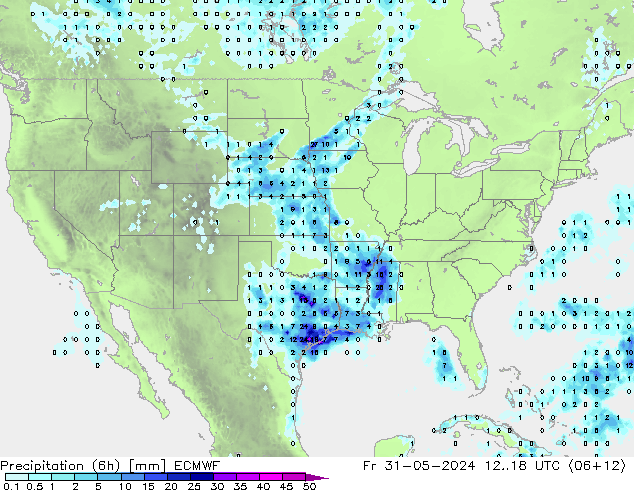 Z500/Rain (+SLP)/Z850 ECMWF Fr 31.05.2024 18 UTC